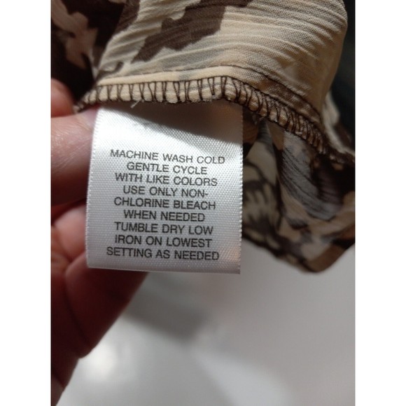 A N.A A New Approach Maternity Medium Brown Beige Sheer Top Blouse Camisole Boho - Picture 6 of 9